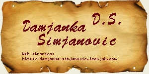 Damjanka Simjanović vizit kartica